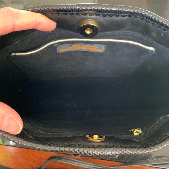 Vintage Carlos Fioro Italian Nubuck Black Leather Envelope Purse - Picture 10 of 16